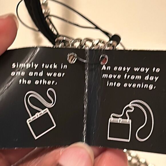 Liz Claiborne Day To Evening Multi Strap Convertible Bag Black Silver Hardwear - Picture 11 of 14